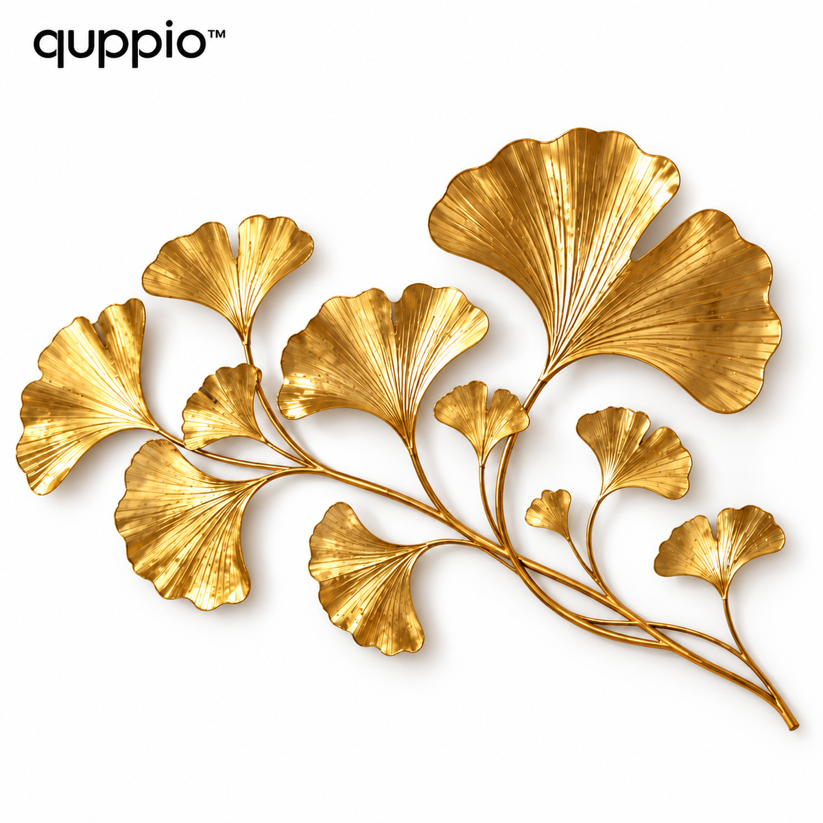 quppio Golden Ginkgo Wall Art Dark Gallery Luxury