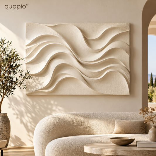 quppio Flowing Wave Wall Sculpture Dark Gallery Luxury