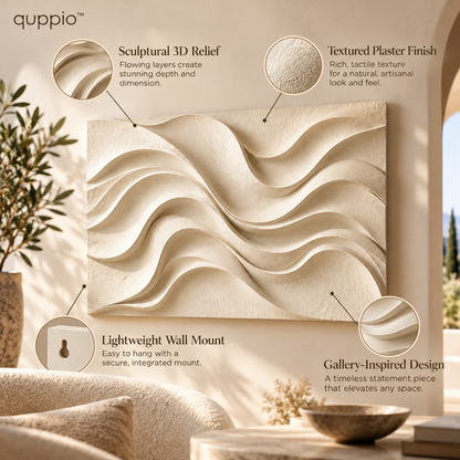 quppio Flowing Wave Wall Sculpture Dark Gallery Luxury