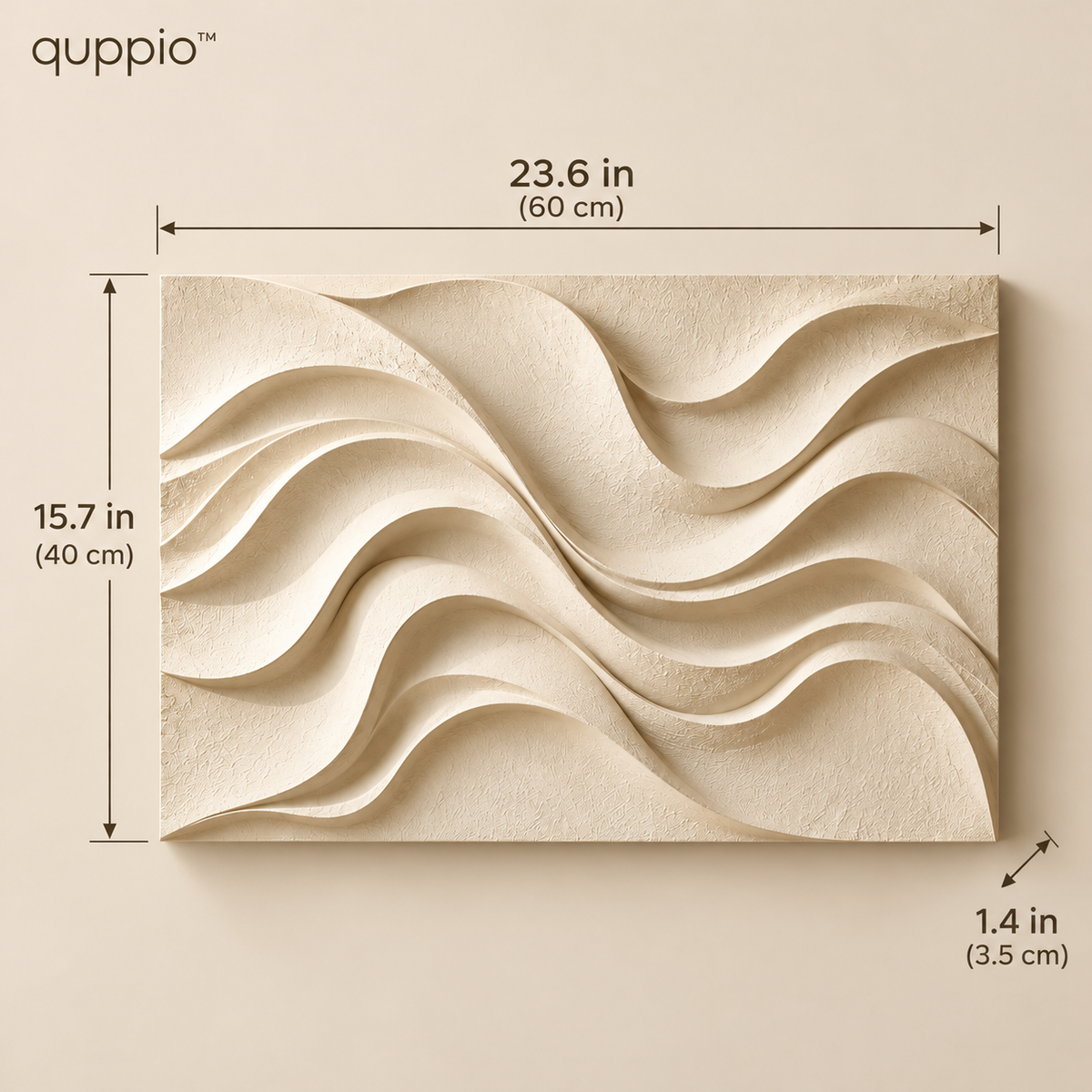 quppio Flowing Wave Wall Sculpture Dark Gallery Luxury