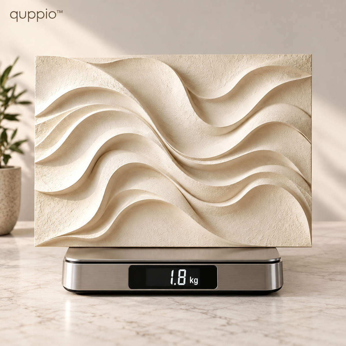 quppio Flowing Wave Wall Sculpture Dark Gallery Luxury