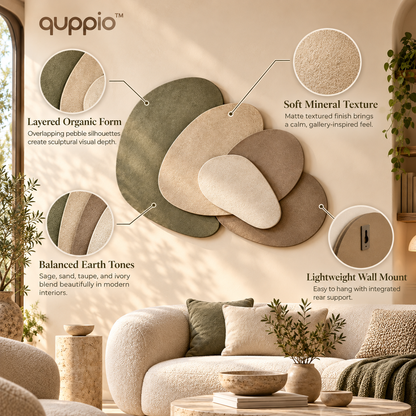 quppio Pebble Layers Wall Decor Dark Gallery Luxury