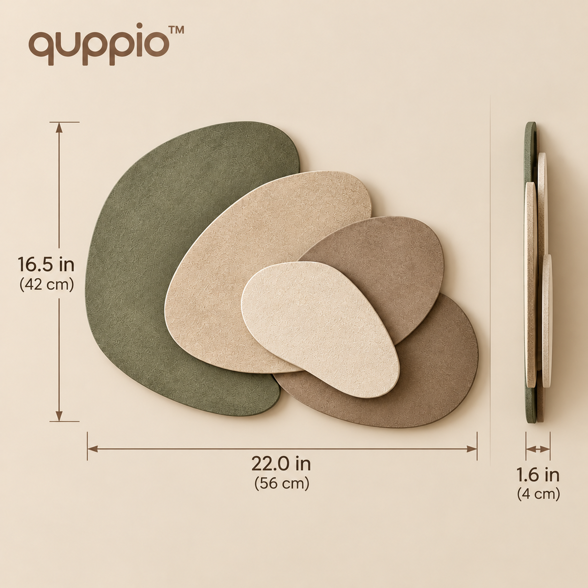 quppio Pebble Layers Wall Decor Dark Gallery Luxury