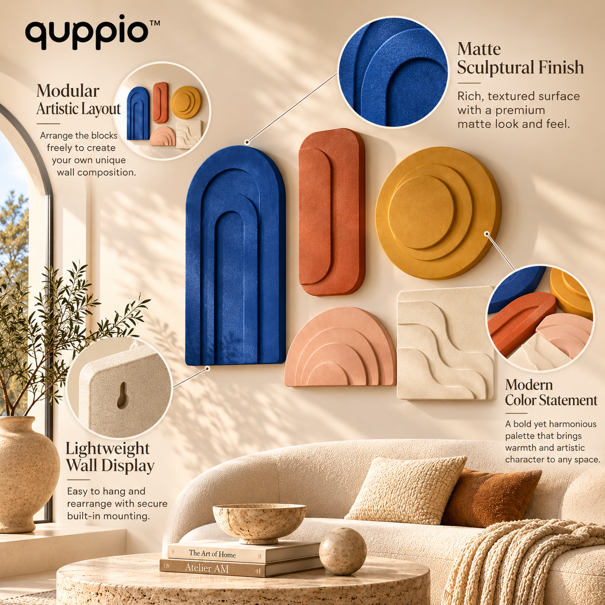 quppio Shape Shift Wall Blocks Dark Gallery Luxury