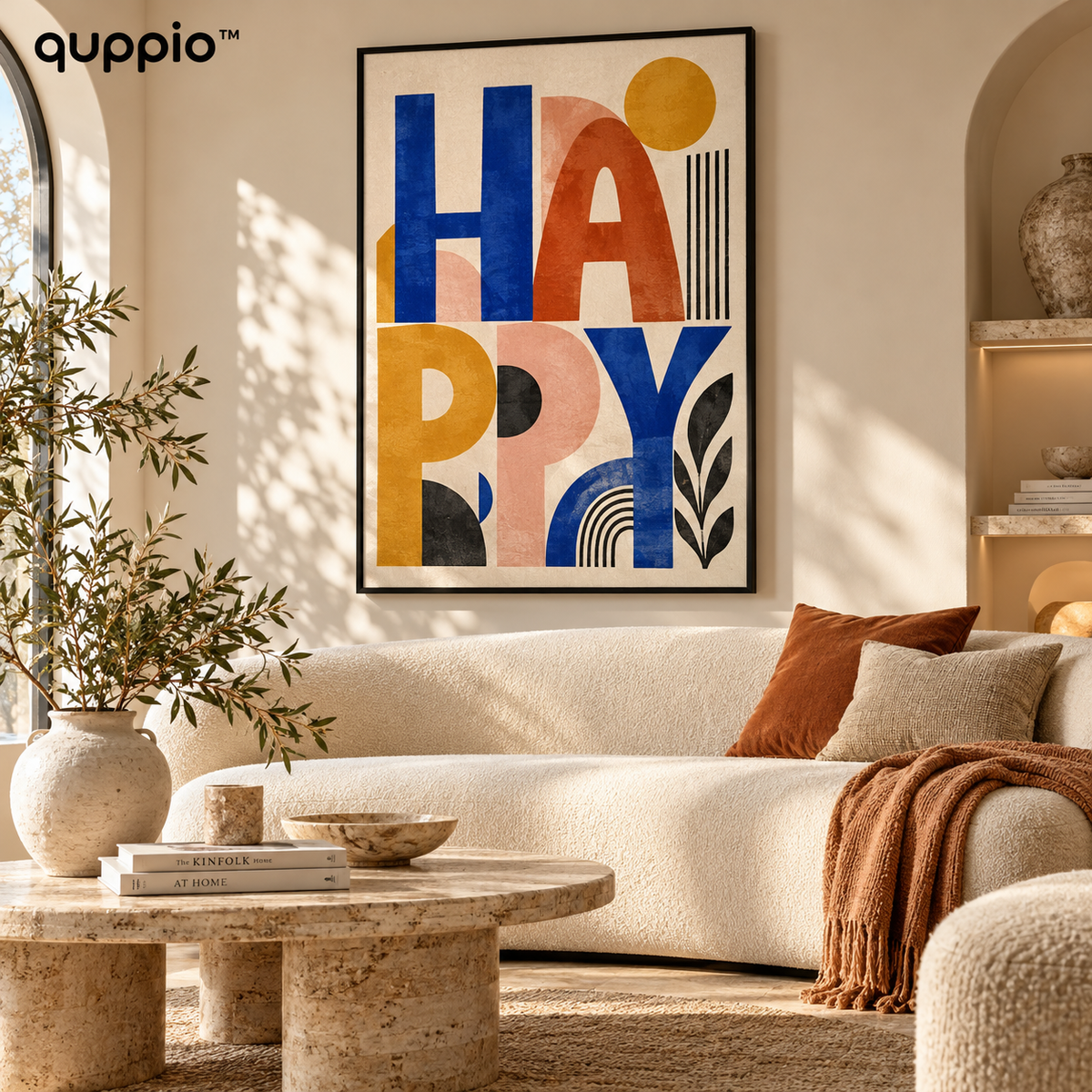 quppio Happy Type Art Print Dark Gallery Luxury