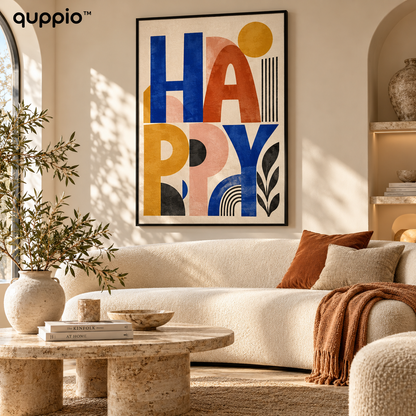 quppio Happy Type Art Print Dark Gallery Luxury