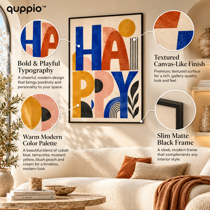 quppio Happy Type Art Print Dark Gallery Luxury