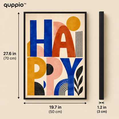 quppio Happy Type Art Print Dark Gallery Luxury
