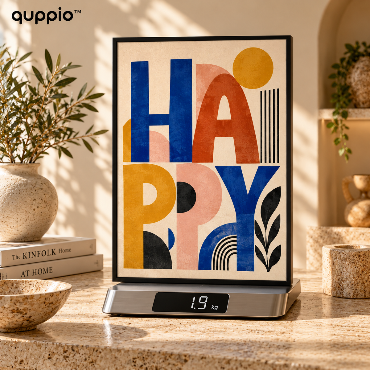 quppio Happy Type Art Print Dark Gallery Luxury
