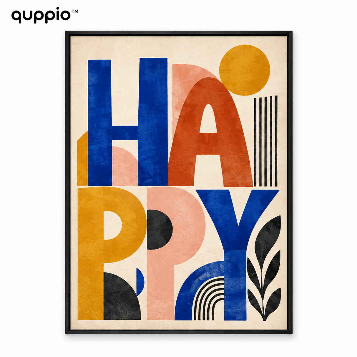 quppio Happy Type Art Print Dark Gallery Luxury