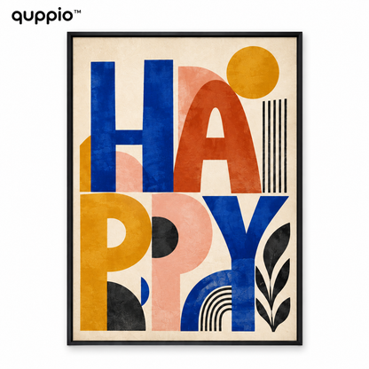 quppio Happy Type Art Print Dark Gallery Luxury
