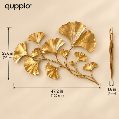quppio Golden Ginkgo Wall Art Dark Gallery Luxury