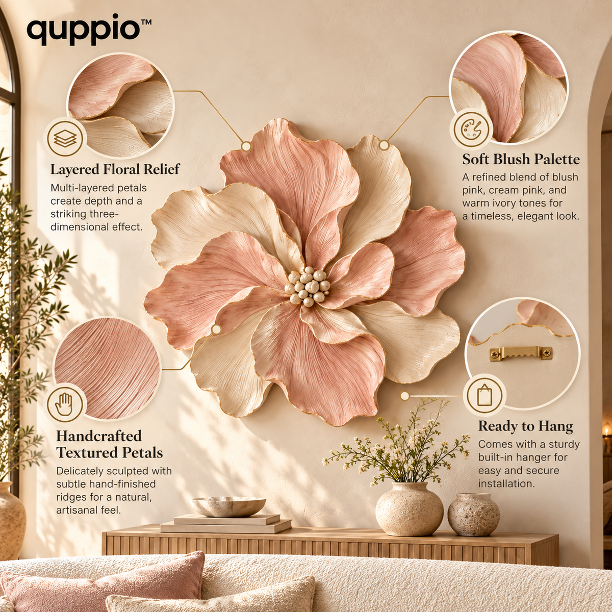 quppio Blooming Form Wall Decor Dark Gallery Luxury