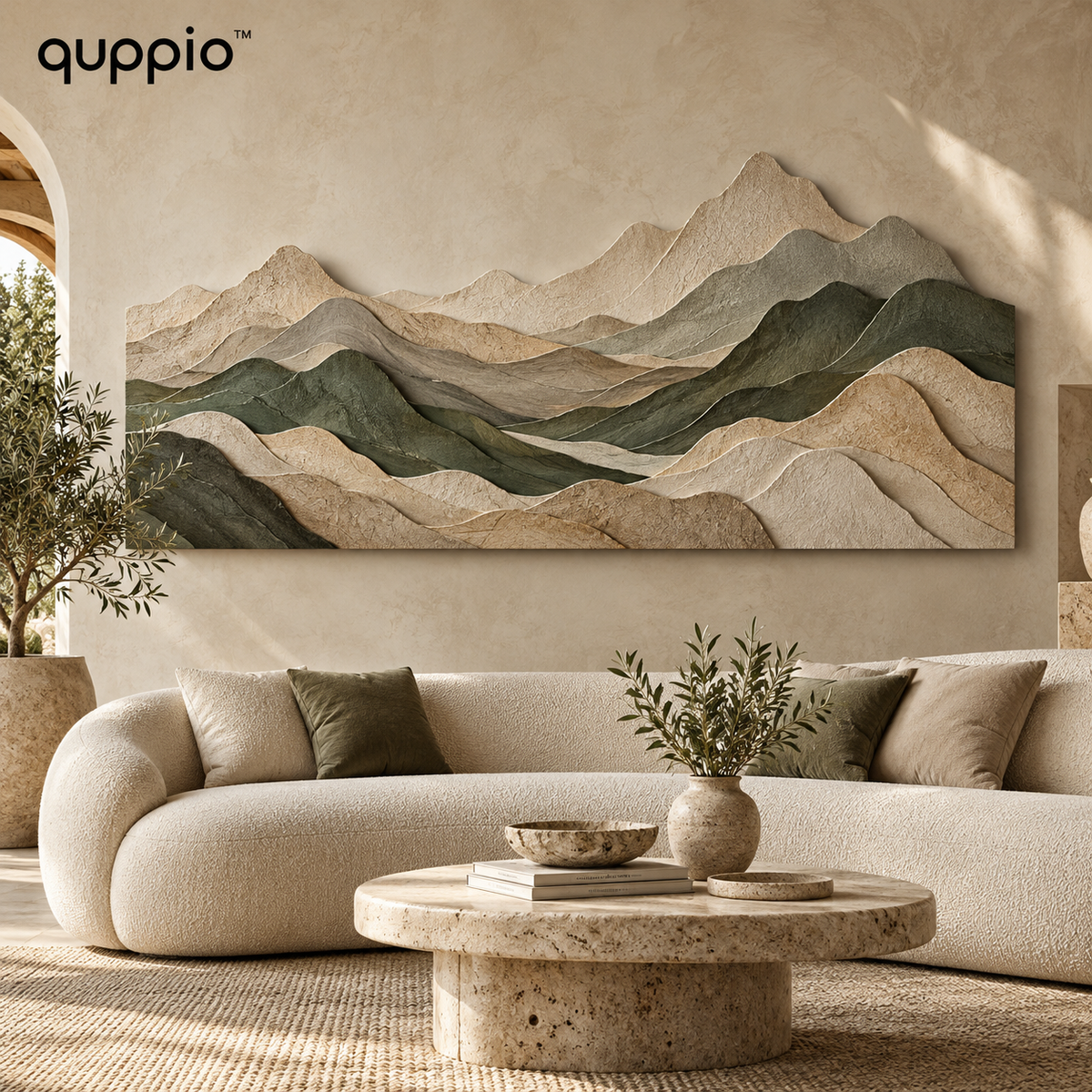 quppio Mountain Layers Wall Sculpture Dark Gallery Luxury