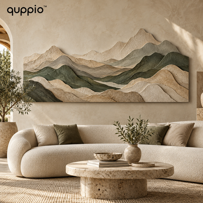 quppio Mountain Layers Wall Sculpture Dark Gallery Luxury